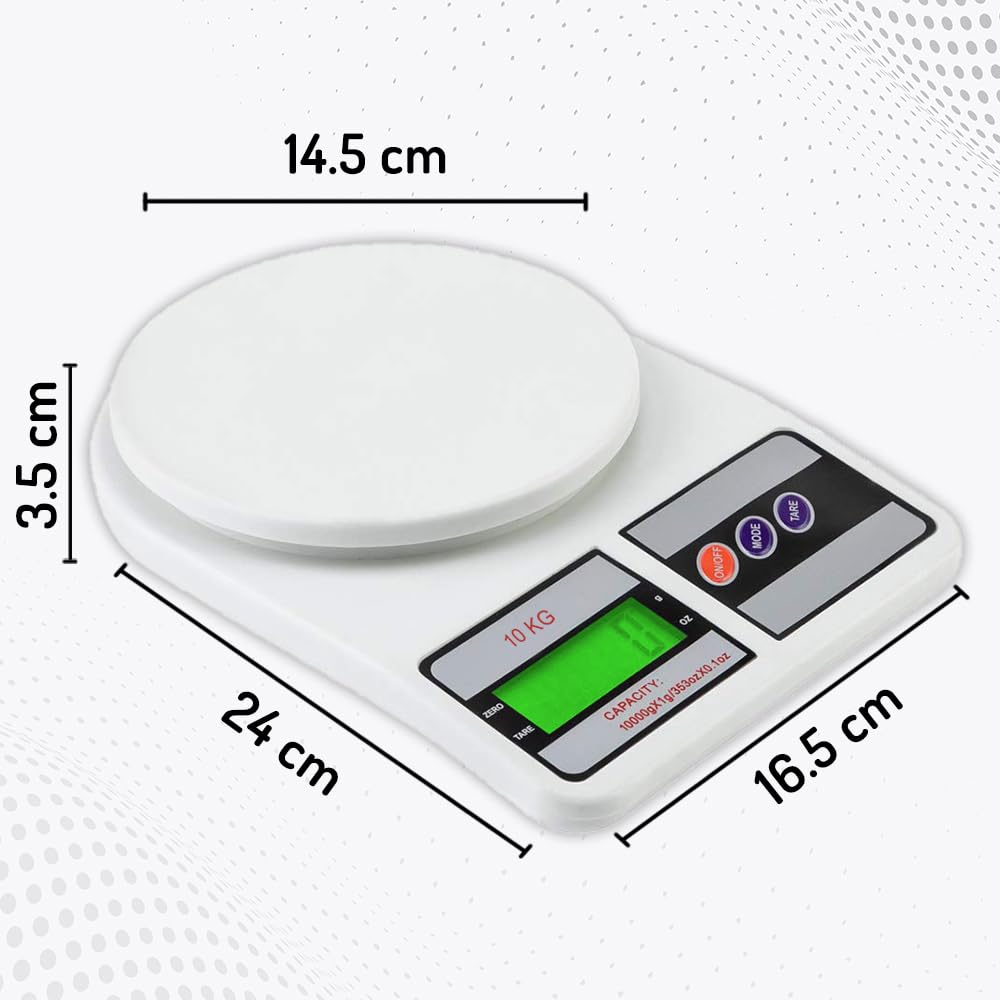 REDTECH SF-400 Kitchen Weighing Scale 10Kg | Digital Weight Machine with LCD Display | Food, Baking, Cooking, Diet & Parcel Measuring Scale | 6-Month Warranty | Portable Electronic Weight Machine