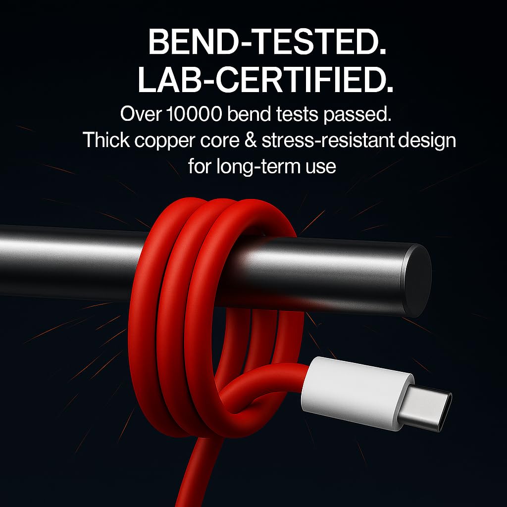 Oneplus 80W Supervooc USB to Type C Data Sync Fast Charging Charger Cable for One plus 13,13r,12,12r,11,11r,10r,10t,10,10p ro,9pro,9rt,8,8t,Nord 4/3/2,Ce 4/3/2,Ce4 lite/Ce3/Ce2,Open, Dash/Warp, Red