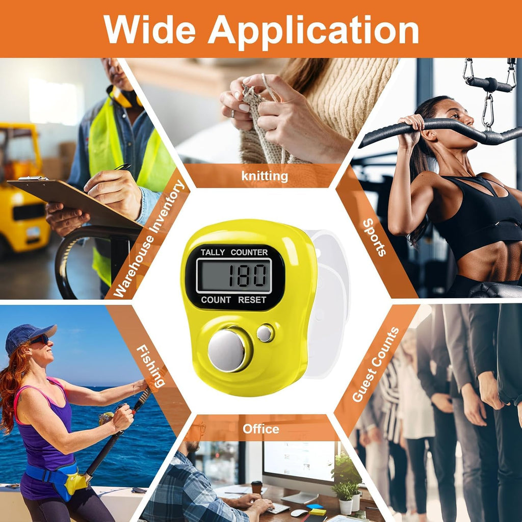 Mini Hand Tally Counter Finger Ring Digital Electronic Head Count,Japa Counter Counting Machine for Mantra Jap and Cricket Umpire and Various Counting Purpose Small-Multicolor (Pack-1)