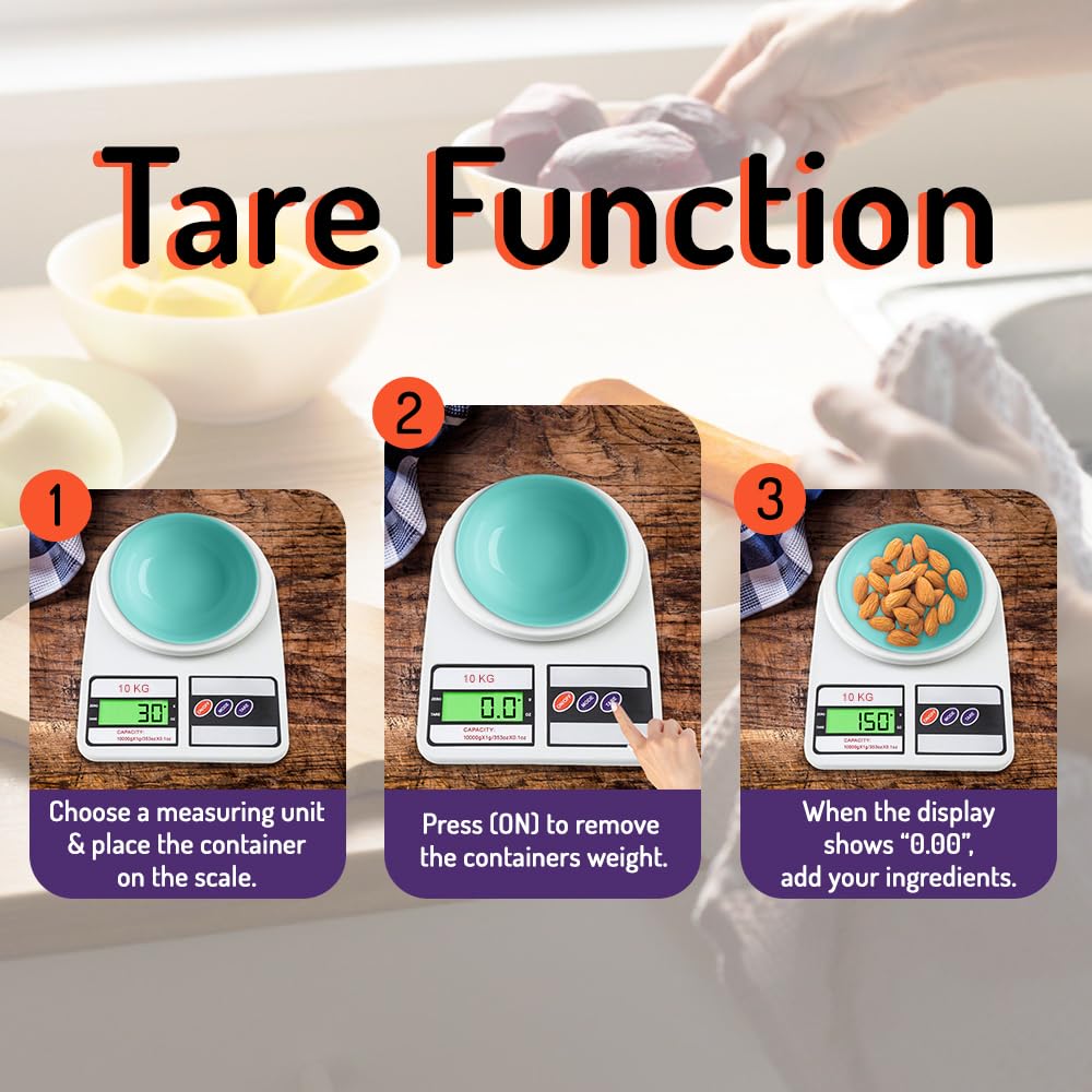 REDTECH SF-400 Kitchen Weighing Scale 10Kg | Digital Weight Machine with LCD Display | Food, Baking, Cooking, Diet & Parcel Measuring Scale | 6-Month Warranty | Portable Electronic Weight Machine