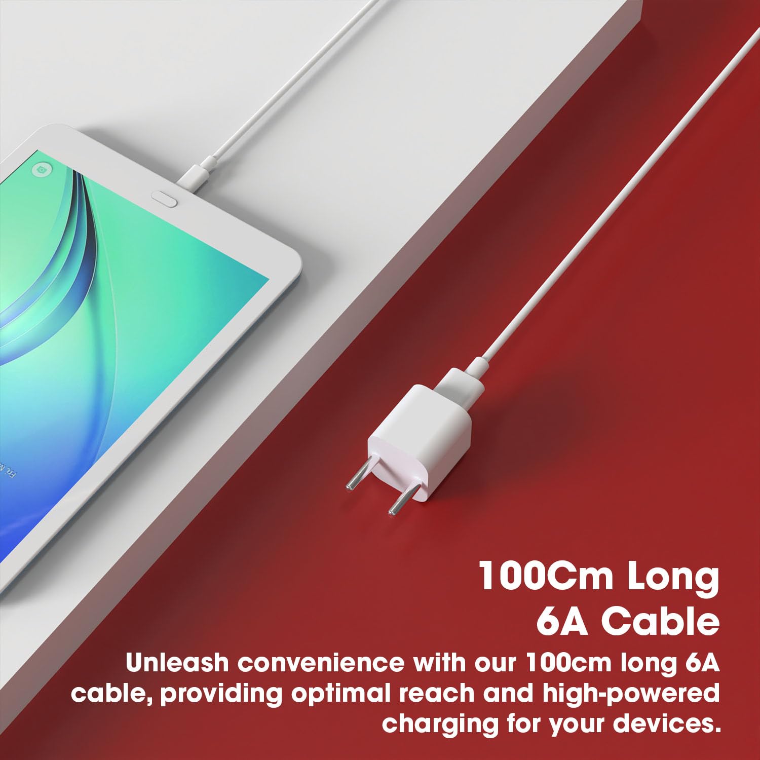 Mi Usb To Type-C 120W Hypercharge Cable, 6A Fast Charging Cable With Up To 480 Mbps High-Speed Data Transfer & Sync Cord Compatible With All Xiaomi Smartphones And Devices (White,1 Meter)