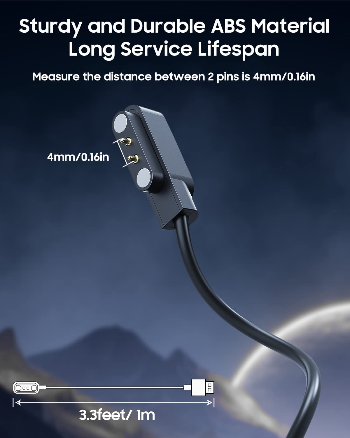 USB all types smartwatch charger cable for Boat Xtend,boat storm, W26 W26+ W26m W55+, Noise ColorFit Pulse, Colorfit Ultra/Ultra 2, All 2 Pin Watch