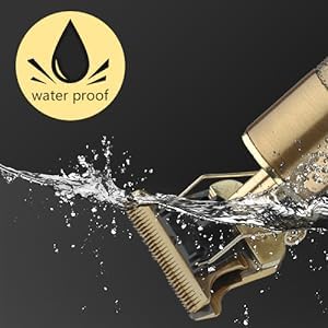 [Original] Professional Cordless Hair Trimmer for Men | Zero-Gap T-Blade Beard Trimmer & Hair Clipper | Rechargeable Electric Shaver with 4 Guide Combs, USB Charging & Dragon Metal Design (Gold)